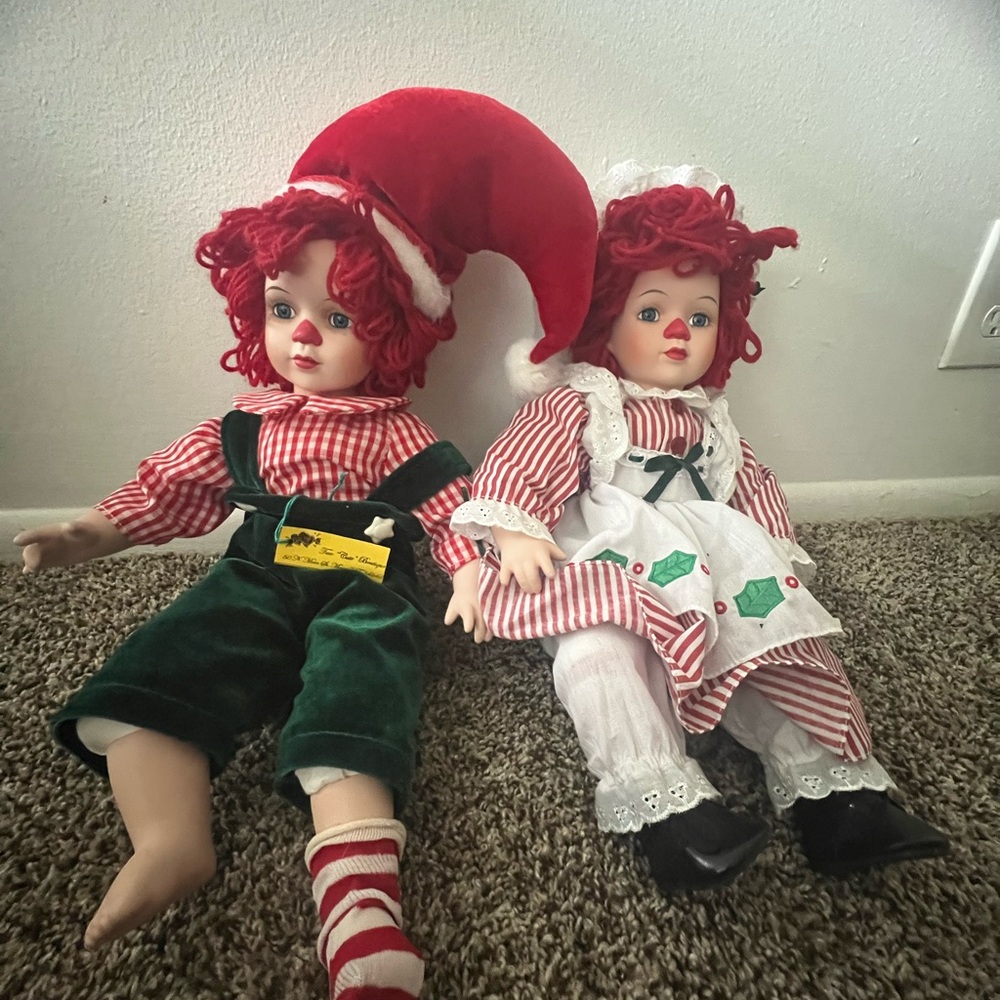 Holiday Christmas Traditions Raggedy Ann and Andy Dolls